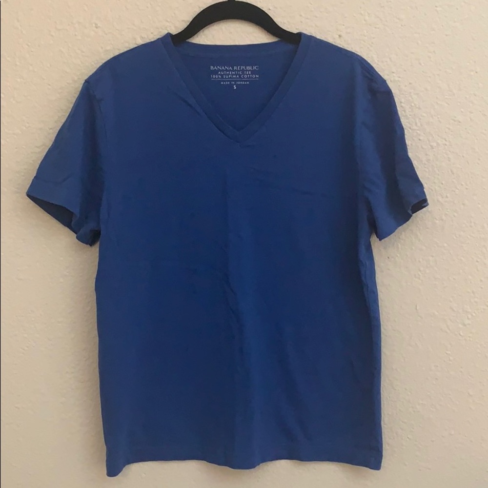 Banana Republic Supima V-Neck Royal Blue